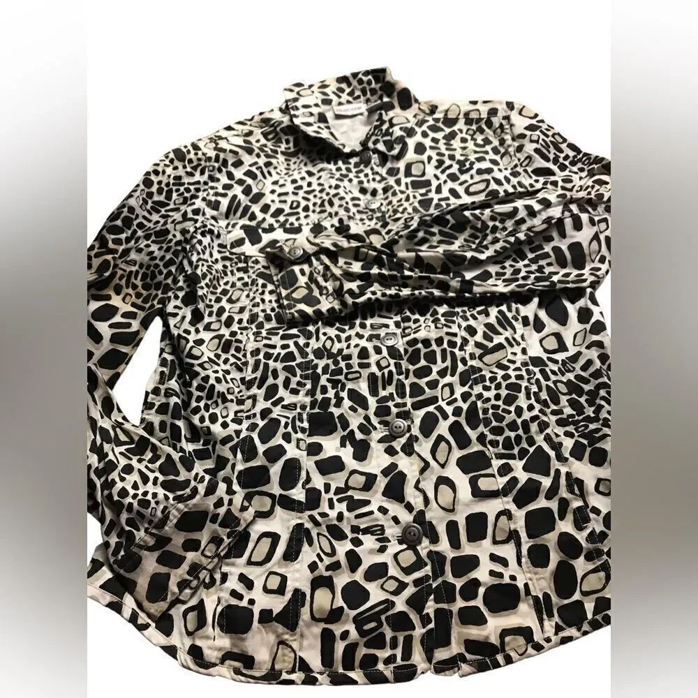Chicos size 1 medium leopard style cotton jacket excellent condition see pics